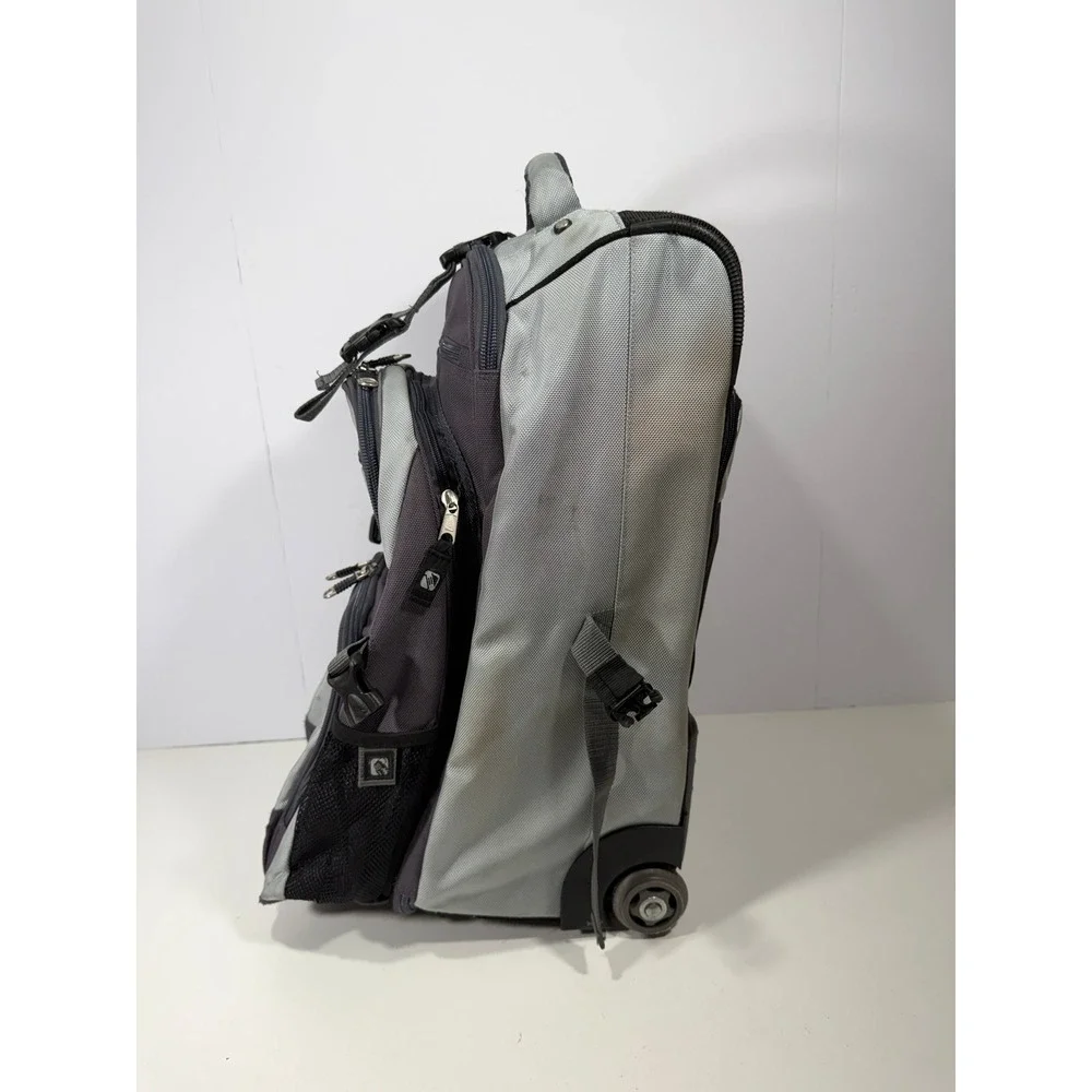 High Sierra AT3 Rolling Backpack Gray Charcoal 2 in 1 Carry On Luggage Bag